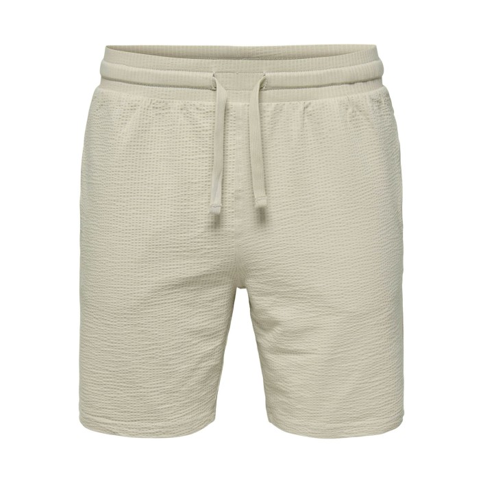 ONLY&SONS ONSKIAN LIFE REG SEERSUCKER SHORTS : Silver Lining | Freewear ONSKIAN LIFE REG SEERSUCKER SHORTS : - www.freewear.nl - Freewear
