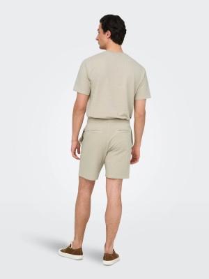 ONLY&SONS ONSKIAN LIFE REG SEERSUCKER SHORTS : Silver Lining | Freewear ONSKIAN LIFE REG SEERSUCKER SHORTS : - www.freewear.nl - Freewear