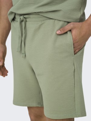 ONLY&SONS ONSKIAN LIFE REG SEERSUCKER SHORTS : Seagrass | Freewear ONSKIAN LIFE REG SEERSUCKER SHORTS : - www.freewear.nl - Freewear