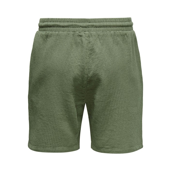 ONLY&SONS ONSBERTIL WAFFLE SHORTS Deep Lichen Green | Freewear ONSBERTIL WAFFLE SHORTS - www.freewear.nl - Freewear