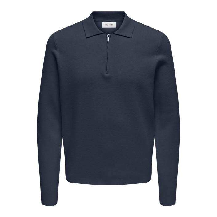 ONLY&SONS ONSCOOPER REG LS 12 HALF ZIP POLO N: Blue Nights | Freewear ONSCOOPER REG LS 12 HALF ZIP POLO N: - www.freewear.nl - Freewear