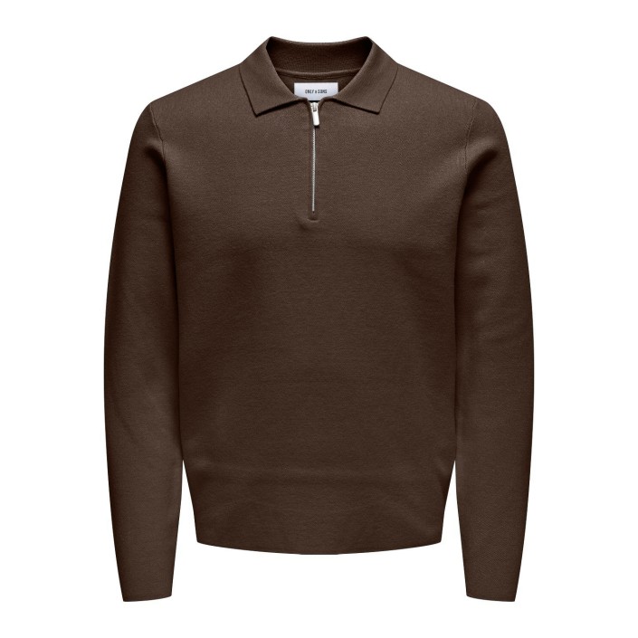 ONLY&SONS ONSCOOPER REG LS 12 HALF ZIP POLO N: Demitasse | Freewear ONSCOOPER REG LS 12 HALF ZIP POLO N: - www.freewear.nl - Freewear
