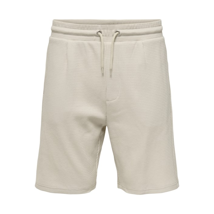 ONLY&SONS ONSCAL REG STRUCT PLEAT SHORTS Silver Lining | Freewear ONSCAL REG STRUCT PLEAT SHORTS - www.freewear.nl - Freewear