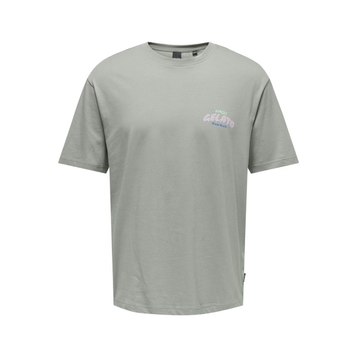 ONLY&SONS ONSKEANE RLX SS PRINT TEE NOOS Limestone/GELATO | Freewear ONSKEANE RLX SS PRINT TEE NOOS - www.freewear.nl - Freewear