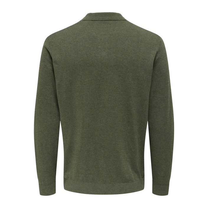 ONLY&SONS ONSLOUI REG 12 LS MEL POLO KNIT NOO: Castor Gray/MELANGE | Freewear ONSLOUI REG 12 LS MEL POLO KNIT NOO: - www.freewear.nl - Freewear