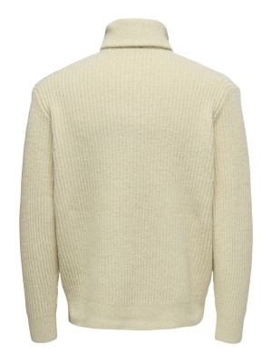 ONLY&SONS ONSFRAME RLX LS 1/2 ZIP HIGH NECK K: Oatmeal | Freewear ONSFRAME RLX LS 1/2 ZIP HIGH NECK K: - www.freewear.nl - Freewear