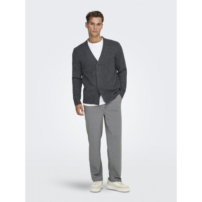 ONLY&SONS ONSRAY REG LS CARDIGAN KNIT FRML Dark Grey Melange | Freewear ONSRAY REG LS CARDIGAN KNIT FRML - www.freewear.nl - Freewear