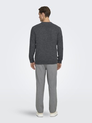 ONLY&SONS ONSRAY REG LS CARDIGAN KNIT FRML Dark Grey Melange | Freewear ONSRAY REG LS CARDIGAN KNIT FRML - www.freewear.nl - Freewear
