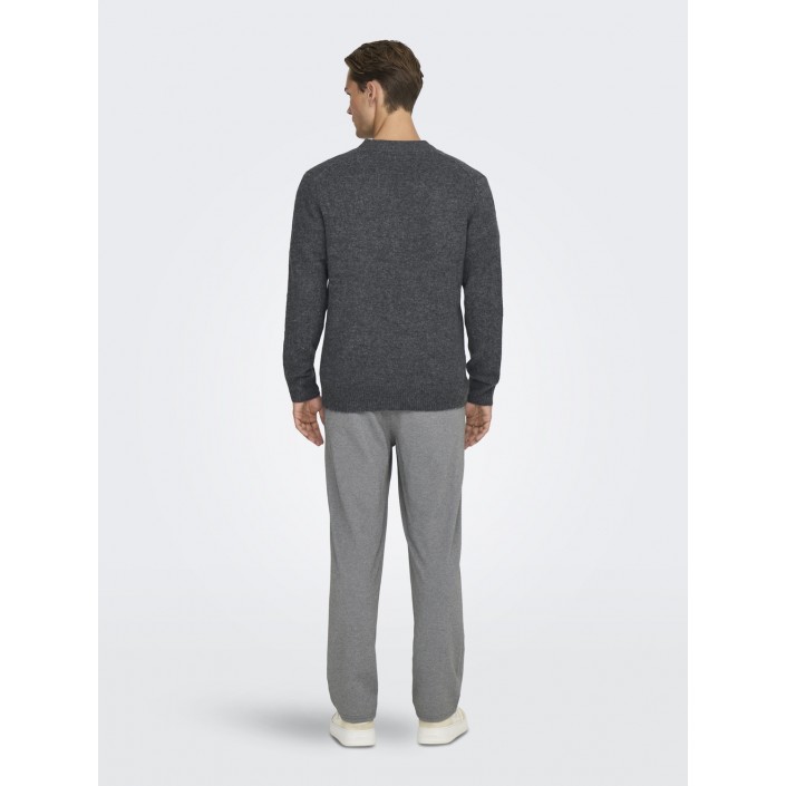ONLY&SONS ONSRAY REG LS CARDIGAN KNIT FRML Dark Grey Melange | Freewear ONSRAY REG LS CARDIGAN KNIT FRML - www.freewear.nl - Freewear
