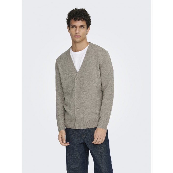 ONLY&SONS ONSRAY REG LS CARDIGAN KNIT FRML Walnut | Freewear ONSRAY REG LS CARDIGAN KNIT FRML - www.freewear.nl - Freewear