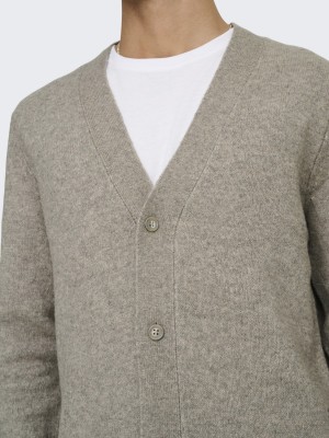 ONLY&SONS ONSRAY REG LS CARDIGAN KNIT FRML Walnut | Freewear ONSRAY REG LS CARDIGAN KNIT FRML - www.freewear.nl - Freewear