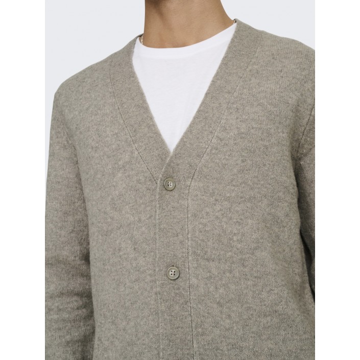 ONLY&SONS ONSRAY REG LS CARDIGAN KNIT FRML Walnut | Freewear ONSRAY REG LS CARDIGAN KNIT FRML - www.freewear.nl - Freewear