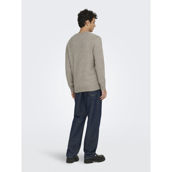 ONLY&SONS ONSRAY REG LS CARDIGAN KNIT FRML Walnut | Freewear ONSRAY REG LS CARDIGAN KNIT FRML - www.freewear.nl - Freewear