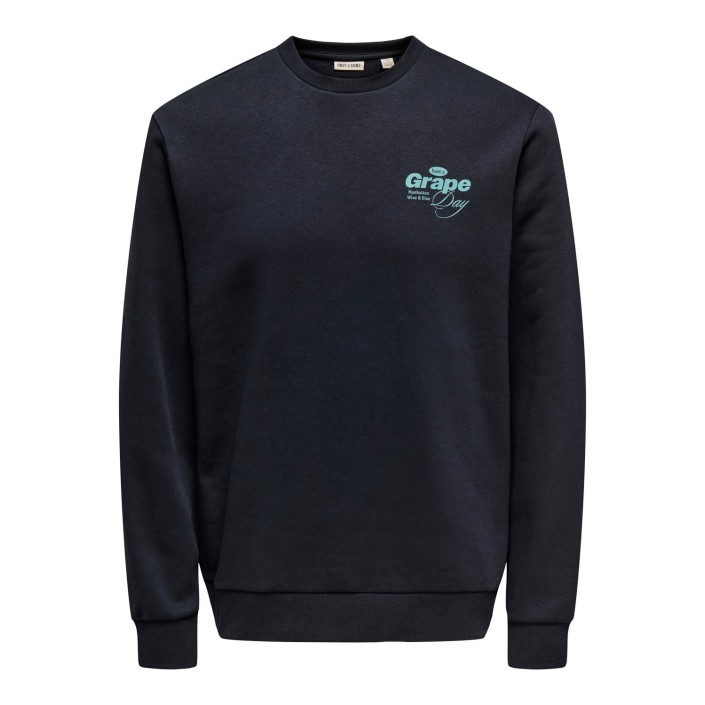 ONLY&SONS ONSALFRESCO REG CREW NECK Black/GRAPE | Freewear ONSALFRESCO REG CREW NECK - www.freewear.nl - Freewear