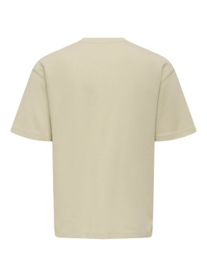 ONLY&SONS ONSCASPIAN TEXT AIRFLEX LOOSE SS TE: Silver Lining/LIFE WORKS | Freewear ONSCASPIAN TEXT AIRFLEX LOOSE SS TE: - www.freewear.nl - Freewear