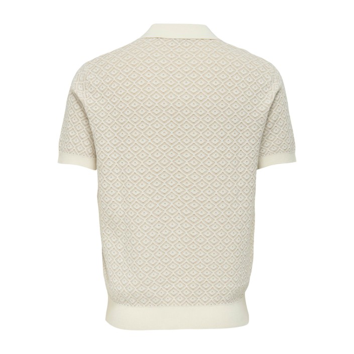ONLY&SONS ONSTHEO REG SS SPLIT POLO KNIT CS Cloud Dancer/SILVER LINING | Freewear ONSTHEO REG SS SPLIT POLO KNIT CS - www.freewear.nl - Freewear