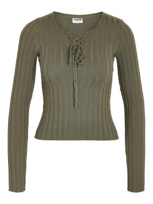 Noisy May NMFREYA L/S V-NECK STRING KNIT FWD Kalamata | Freewear NMFREYA L/S V-NECK STRING KNIT FWD - www.freewear.nl - Freewear