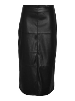 Noisy May NMCLARA PU HW LONG SKIRT WVN Black | Freewear NMCLARA PU HW LONG SKIRT WVN - www.freewear.nl - Freewear