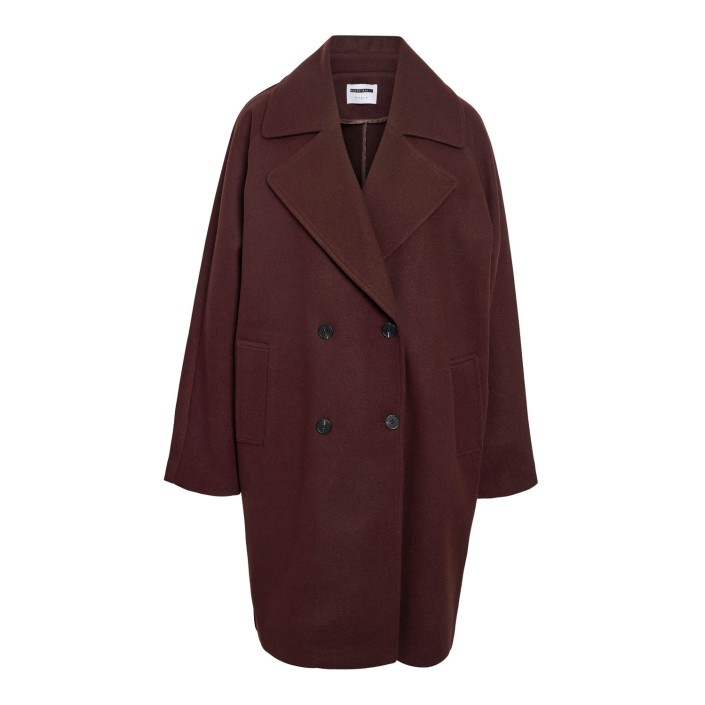 Noisy May NMCICI OVERSIZED COAT BF Windsor Wine | Freewear NMCICI OVERSIZED COAT BF - www.freewear.nl - Freewear