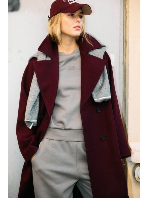 Noisy May NMCICI OVERSIZED COAT BF Windsor Wine | Freewear NMCICI OVERSIZED COAT BF - www.freewear.nl - Freewear