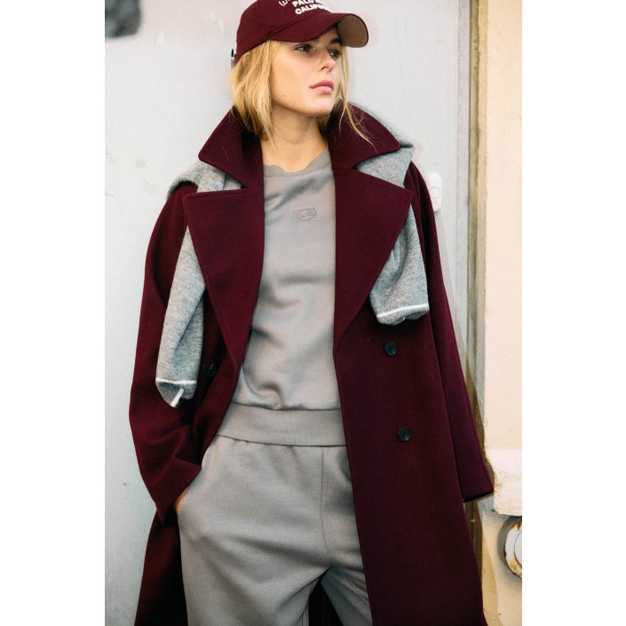 Noisy May NMCICI OVERSIZED COAT BF Windsor Wine | Freewear NMCICI OVERSIZED COAT BF - www.freewear.nl - Freewear