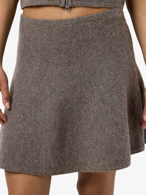 Noisy May NMSLOAN NW SHORT KNIT SKIRT Morel/MELANGE | Freewear NMSLOAN NW SHORT KNIT SKIRT - www.freewear.nl - Freewear