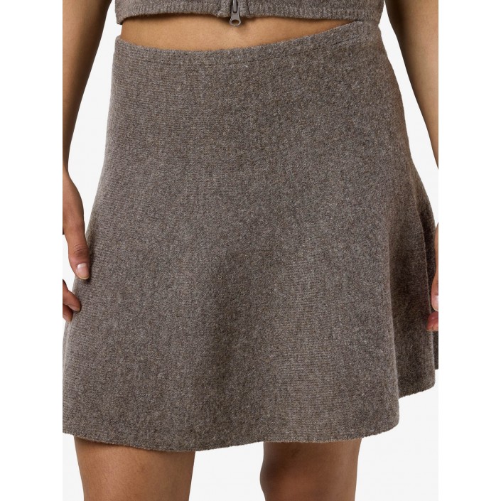 Noisy May NMSLOAN NW SHORT KNIT SKIRT Morel/MELANGE | Freewear NMSLOAN NW SHORT KNIT SKIRT - www.freewear.nl - Freewear