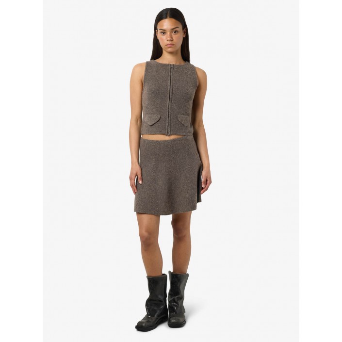 Noisy May NMSLOAN NW SHORT KNIT SKIRT Morel/MELANGE | Freewear NMSLOAN NW SHORT KNIT SKIRT - www.freewear.nl - Freewear