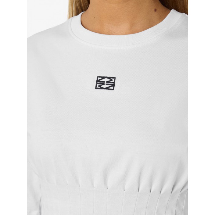 Noisy May NMKIERAN 2/4 FITTED LOGO T-SHIRT FW: Bright White/NM LOGO | Freewear NMKIERAN 2/4 FITTED LOGO T-SHIRT FW: - www.freewear.nl - Freewear