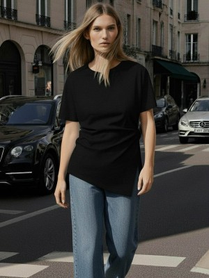 Bestseller Netherlan HDMADISON DRAPED SS TEE Black | Freewear HDMADISON DRAPED SS TEE - www.freewear.nl - Freewear