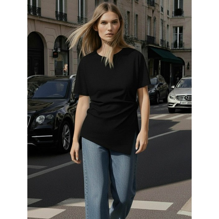 Bestseller Netherlan HDMADISON DRAPED SS TEE Black | Freewear HDMADISON DRAPED SS TEE - www.freewear.nl - Freewear