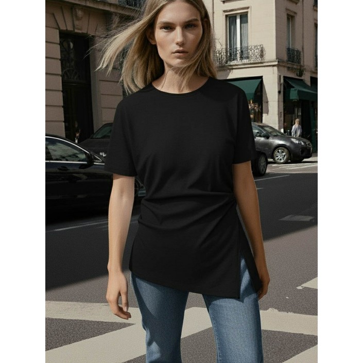 Bestseller Netherlan HDMADISON DRAPED SS TEE Black | Freewear HDMADISON DRAPED SS TEE - www.freewear.nl - Freewear