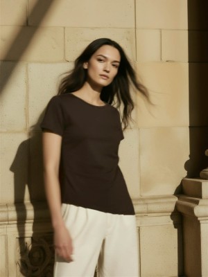 Bestseller Netherlan HDMADISON DRAPED SS TEE Coffee Bean | Freewear HDMADISON DRAPED SS TEE - www.freewear.nl - Freewear