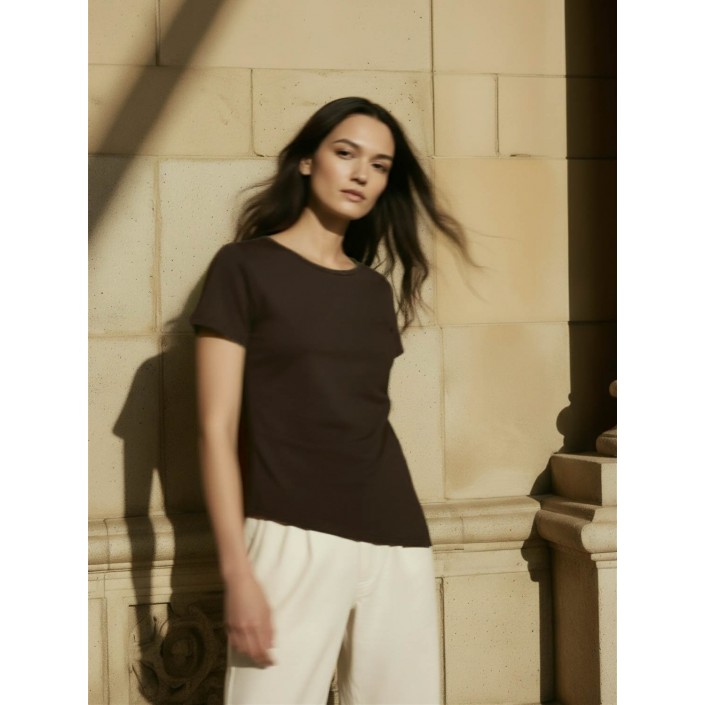 Bestseller Netherlan HDMADISON DRAPED SS TEE Coffee Bean | Freewear HDMADISON DRAPED SS TEE - www.freewear.nl - Freewear