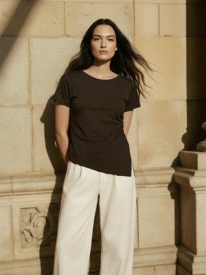 Bestseller Netherlan HDMADISON DRAPED SS TEE Coffee Bean | Freewear HDMADISON DRAPED SS TEE - www.freewear.nl - Freewear