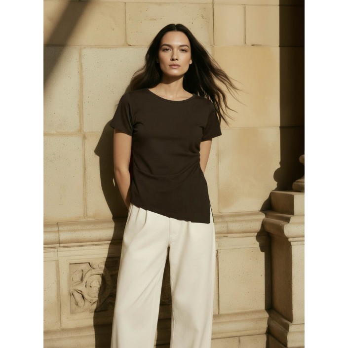 Bestseller Netherlan HDMADISON DRAPED SS TEE Coffee Bean | Freewear HDMADISON DRAPED SS TEE - www.freewear.nl - Freewear