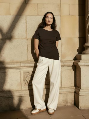 Bestseller Netherlan HDMADISON DRAPED SS TEE Coffee Bean | Freewear HDMADISON DRAPED SS TEE - www.freewear.nl - Freewear