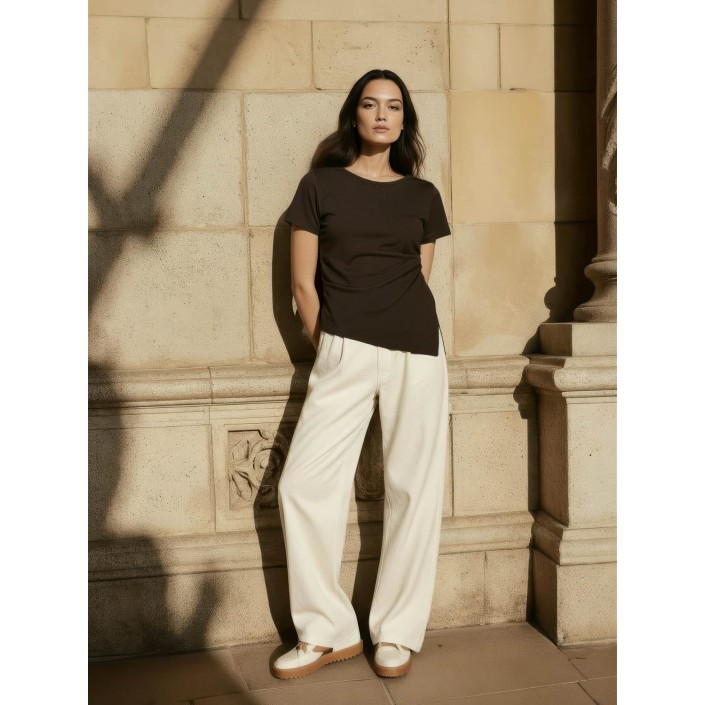 Bestseller Netherlan HDMADISON DRAPED SS TEE Coffee Bean | Freewear HDMADISON DRAPED SS TEE - www.freewear.nl - Freewear