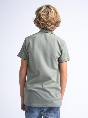 Petrol Industries Boys Polo Short Sleeve Sage Green | Freewear Boys Polo Short Sleeve - www.freewear.nl - Freewear