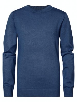 Petrol Industries Boys Knitwear Collar Basic Sapphire | Freewear Boys Knitwear Collar Basic - www.freewear.nl - Freewear