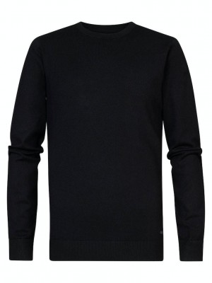 Petrol Industries Boys Knitwear Round Neck Basic Dark Black | Freewear Boys Knitwear Round Neck Basic - www.freewear.nl - Freewear