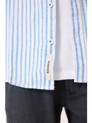 Garcia C53620_boys shirt ls 2034-stripe blue | Freewear C53620_boys shirt ls - www.freewear.nl - Freewear