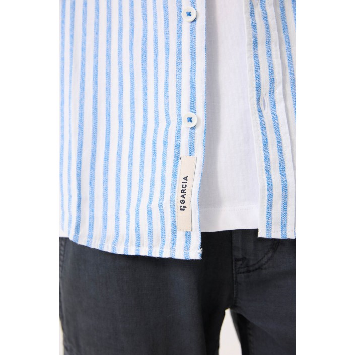 Garcia C53620_boys shirt ls 2034-stripe blue | Freewear C53620_boys shirt ls - www.freewear.nl - Freewear