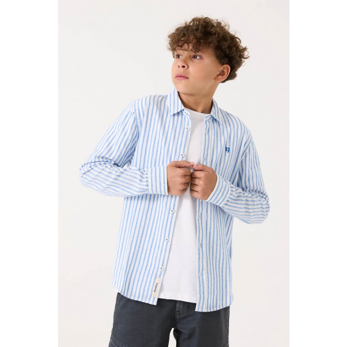 Garcia C53620_boys shirt ls 2034-stripe blue | Freewear C53620_boys shirt ls - www.freewear.nl - Freewear