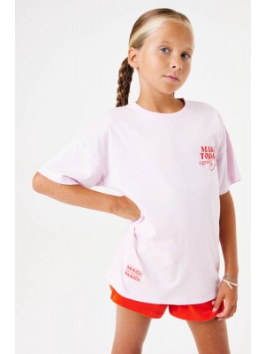Garcia E52604_girls T-shirt ss 394-soft pink | Freewear E52604_girls T-shirt ss - www.freewear.nl - Freewear