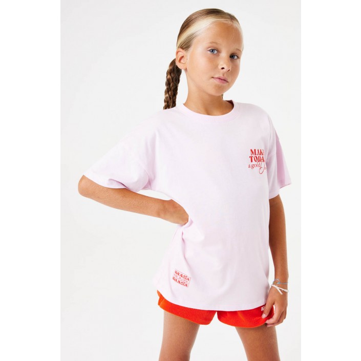 Garcia E52604_girls T-shirt ss 394-soft pink | Freewear E52604_girls T-shirt ss - www.freewear.nl - Freewear