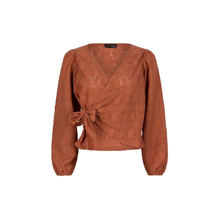 Lofty Manner Top River overslag brique | Freewear Top River overslag - www.freewear.nl - Freewear