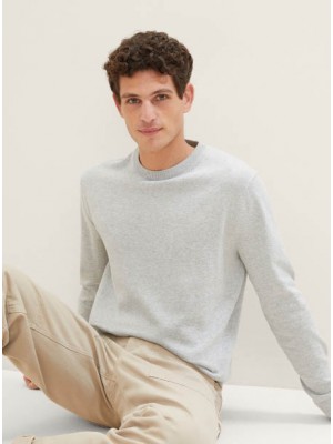 Tom Tailor Basic V-neck knit alfalfa melange | Freewear Basic V-neck knit - www.freewear.nl - Freewear