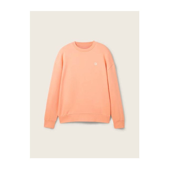 Tom Tailor Relaxed crewneck sweater clear coral | Freewear Relaxed crewneck sweater - www.freewear.nl - Freewear