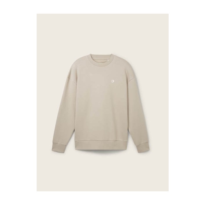 Tom Tailor Relaxed crewneck sweater light dove grey | Freewear Relaxed crewneck sweater - www.freewear.nl - Freewear